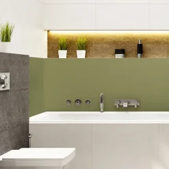 Rouleau adhésif décoratif Vinyle au Mètre - Sticker Lavable Imperméable Mur Cuisine Meubles - 60cmx1m - Vert olive