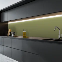 Rouleau adhésif décoratif Vinyle au Mètre - Sticker Lavable Imperméable Mur Cuisine Meubles - 60cmx1m - Vert olive