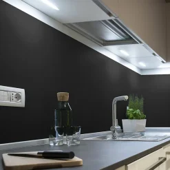 Rouleau adhésif décoratif Vinyle au Mètre - Sticker Lavable Imperméable Mur Cuisine Meubles - 60cmx1m - Noir