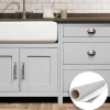 Rouleau adhésif Imperméable Vinyle au Mètre - Sticker Lavable Cuisine Meuble Armoire Porte - 60cmx3m - Gris clair