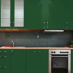 Rouleau adhésif Imperméable Vinyle au Mètre - Sticker Lavable Cuisine Meuble Armoire Porte - 60cmx2m - Vert foncé