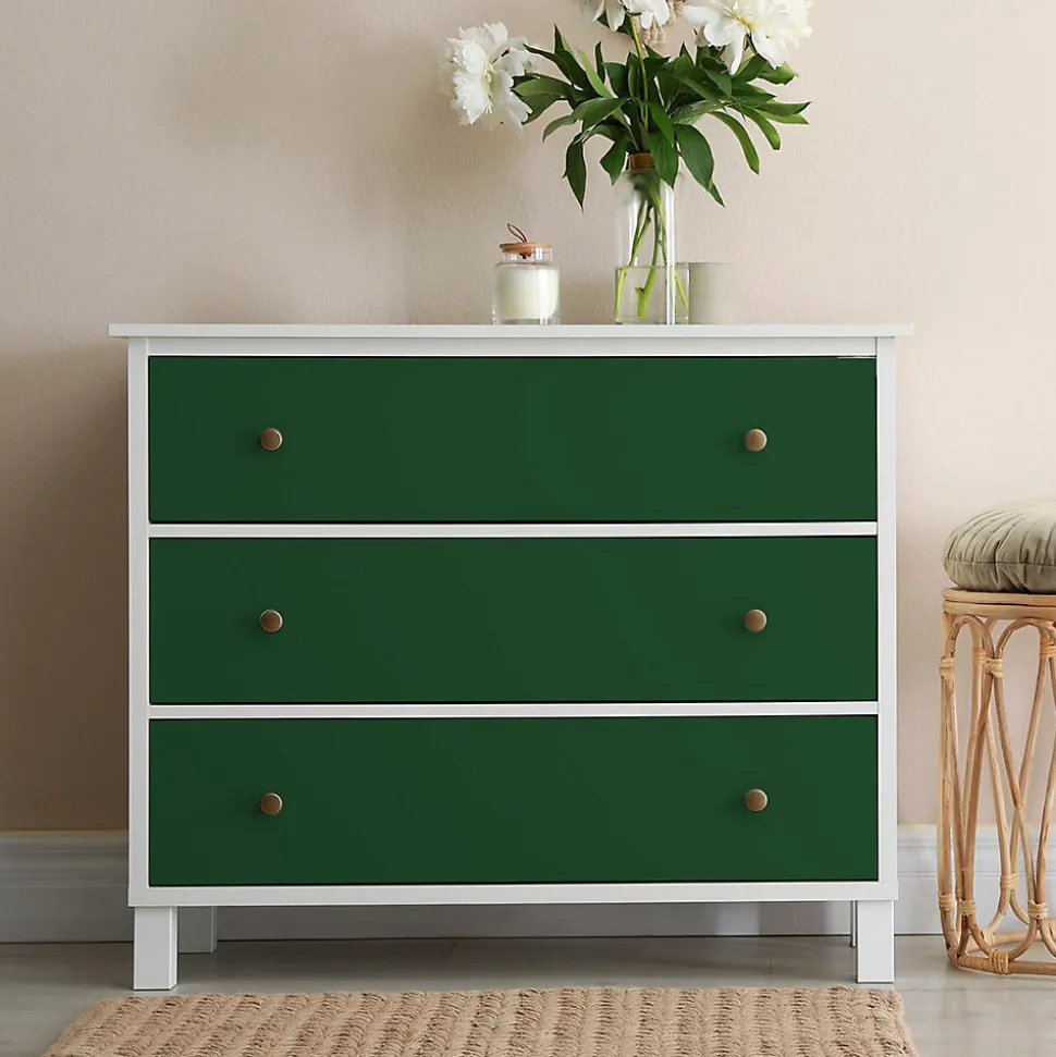 Rouleau adhésif Imperméable Vinyle au Mètre - Sticker Lavable Cuisine Meuble Armoire Porte - 60cmx2m - Vert foncé