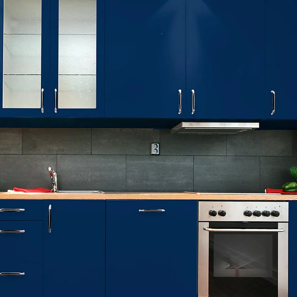 Rouleau adhésif Imperméable Vinyle au Mètre - Sticker Lavable Cuisine Meuble Armoire Porte - 60cmx1m - Bleu foncé
