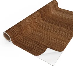 Rouleau revêtement adhésif vinyle au mètre - Sticker lavable Cuisine Meuble Armoire Porte - BOIS CHOCOLAT - 60x100cm