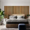 Rouleau revêtement adhésif vinyle au mètre - Sticker mural tête de lit - LATTES DE BOIS CONTEMPORAINES - 120x180cm