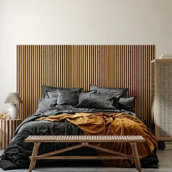Rouleau revêtement adhésif vinyle au mètre - Sticker mural tête de lit - LATTES DE BOIS CONTEMPORAINES - 120x180cm