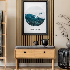 Rouleau revêtement adhésif vinyle au mètre - Sticker mural panneau de bois - NOIR MODERNE - 60x300cm