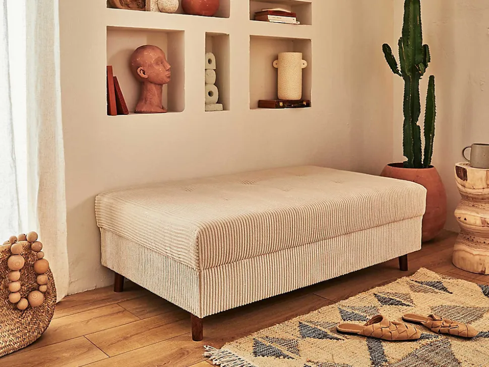 Rune - pouf modulable - en velours côtelé - Lisa Design