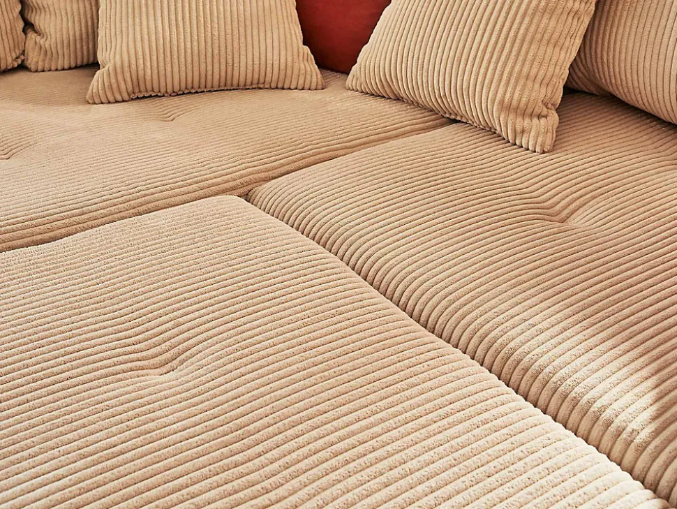 Rune - pouf modulable - en velours côtelé - Lisa Design