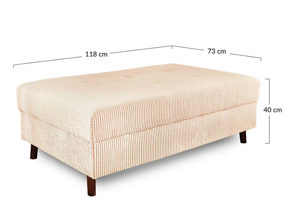 Rune - pouf modulable - en velours côtelé - Lisa Design