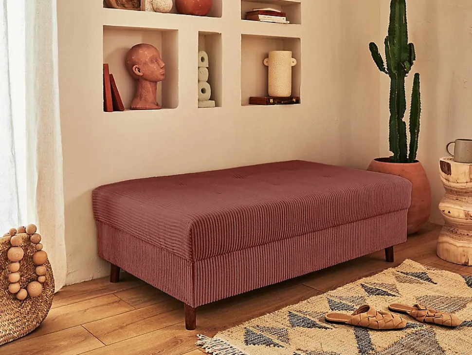 Rune - pouf modulable - en velours côtelé - Lisa Design