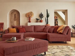 Rune - pouf modulable - en velours côtelé - Lisa Design
