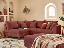 Rune - pouf modulable - en velours côtelé - Lisa Design