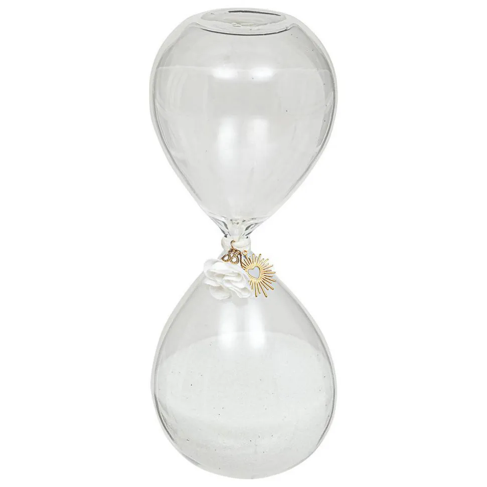 Sablier en verre Floral H20cm - Rose- Atmosphera