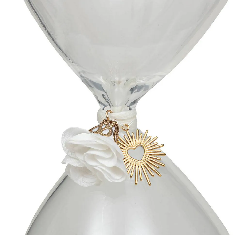 Sablier en verre Floral H20cm - Rose- Atmosphera