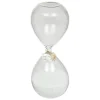 Sablier en verre Floral H20cm - Blanc- Atmosphera