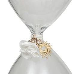 Sablier en verre Floral H20cm - Blanc- Atmosphera