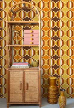 Sanders & Sanders papier peint ornements au style rétro jaune, marron et orange - 53 cm x 10.05 m - 935269