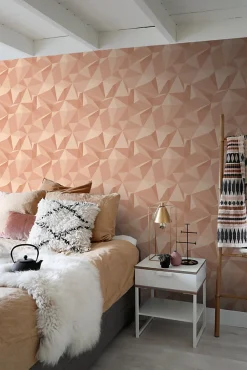 Sanders & Sanders papier peint graphique 3D rose terracotta - 50 x 900 cm - 935273