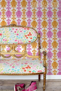 Sanders & Sanders papier peint baroque rose et orange - 53 cm x 10.05 m - 935222