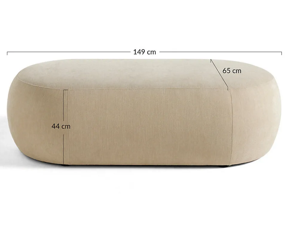 Santorini - pouf modulable - en tissu texturé - Lisa Design