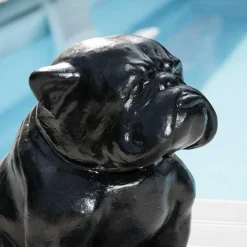 Sculpture contemporaine bulldog 40cm noir