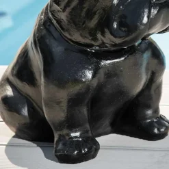 Sculpture contemporaine bulldog 40cm noir