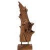 Sculpture en bois brun 23x27x64 cm