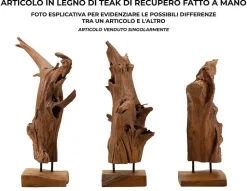 Sculpture en bois brun 23x27x64 cm