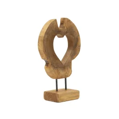 Sculpture en bois marron 28x10x38 cm