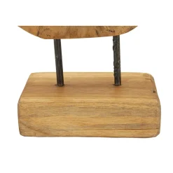 Sculpture en bois marron 28x10x38 cm