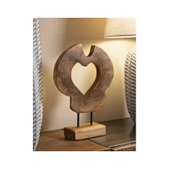 Sculpture en bois marron 28x10x38 cm
