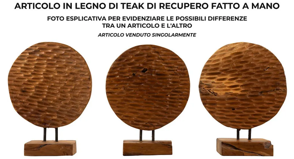 Sculpture en bois marron 30x15,5X40 cm