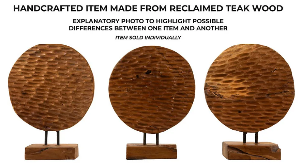Sculpture en bois marron 30x15,5X40 cm