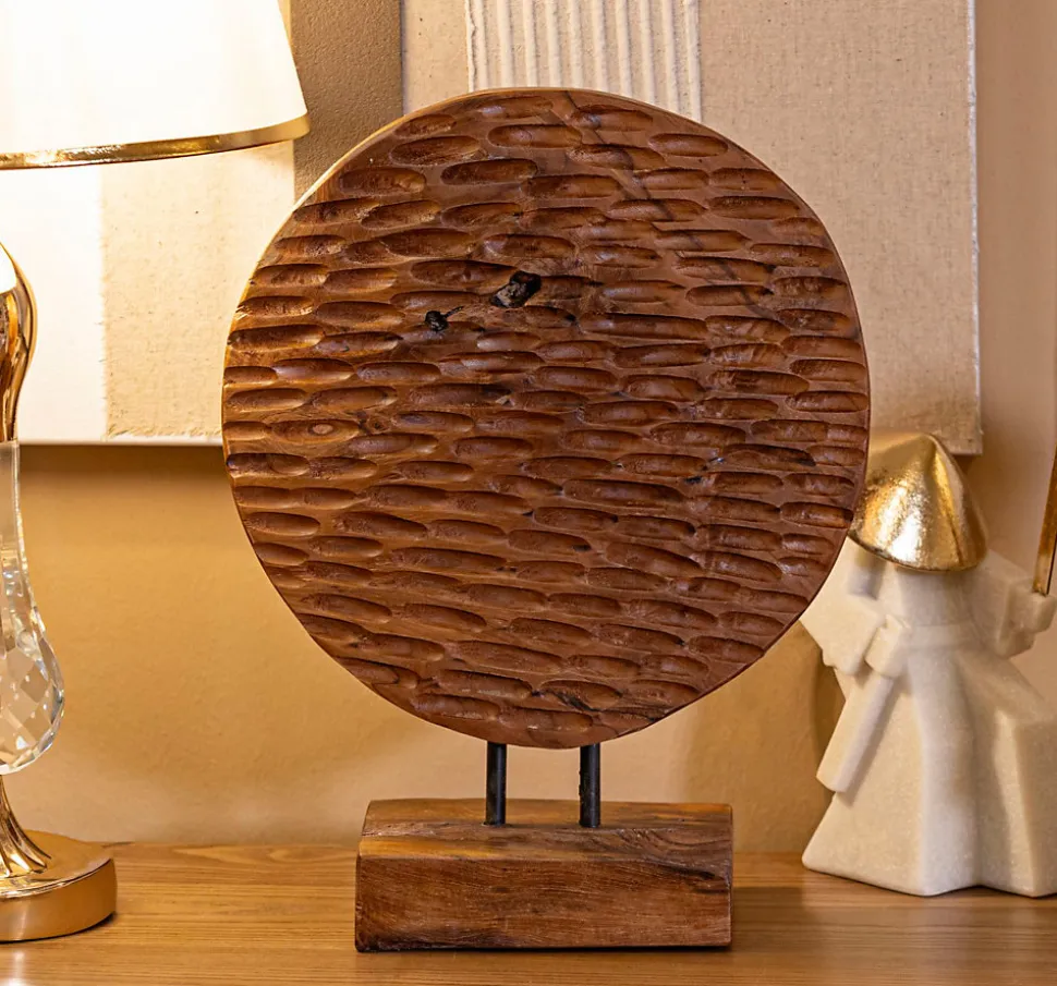 Sculpture en bois marron 30x15,5X40 cm
