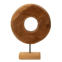 Sculpture en bois marron 28x10x38 cm