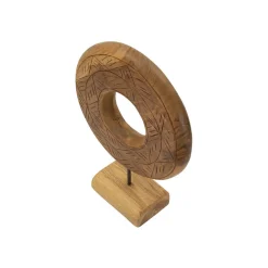 Sculpture en bois marron 28x10x38 cm