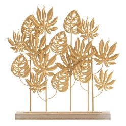 Sculpture en métal doré avec base 56x10x57,5 cm