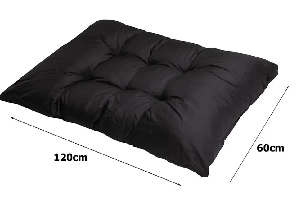 Set 7 coussins palette assises 120x60 dossiers + 120x40 kit coussins canapé de jardin Noir coussins pour mobilier de jardin