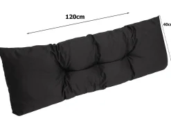 Set 7 coussins palette assises 120x60 dossiers + 120x40 kit coussins canapé de jardin Noir coussins pour mobilier de jardin