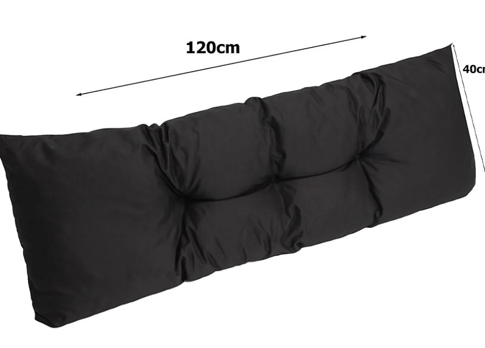 Set 7 coussins palette assises 120x60 dossiers + 120x40 kit coussins canapé de jardin Noir coussins pour mobilier de jardin