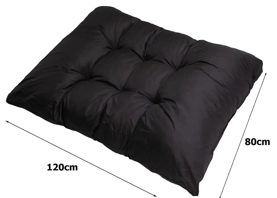 Set 7 coussins palette assises 120x80 dossiers 120x40 kit coussins canapé de jardin Noir coussins pour mobilier de jardin