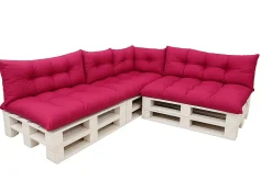 Set 7 coussins palette assises 120x50 dossiers + 120x40 kit coussins canapé de jardin Rosa coussins pour mobilier de jardin