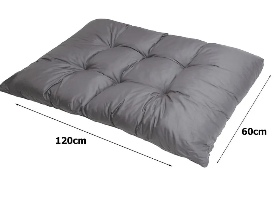 Set 7 coussins palette assises 120x60 dossiers + 120x40 kit coussins canapé de jardin Gris coussins pour mobilier de jardin
