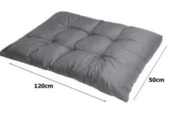 Set 7 coussins palette assises 120x50 dossiers + 120x40 kit coussins canapé de jardin Gris coussins pour mobilier de jardin