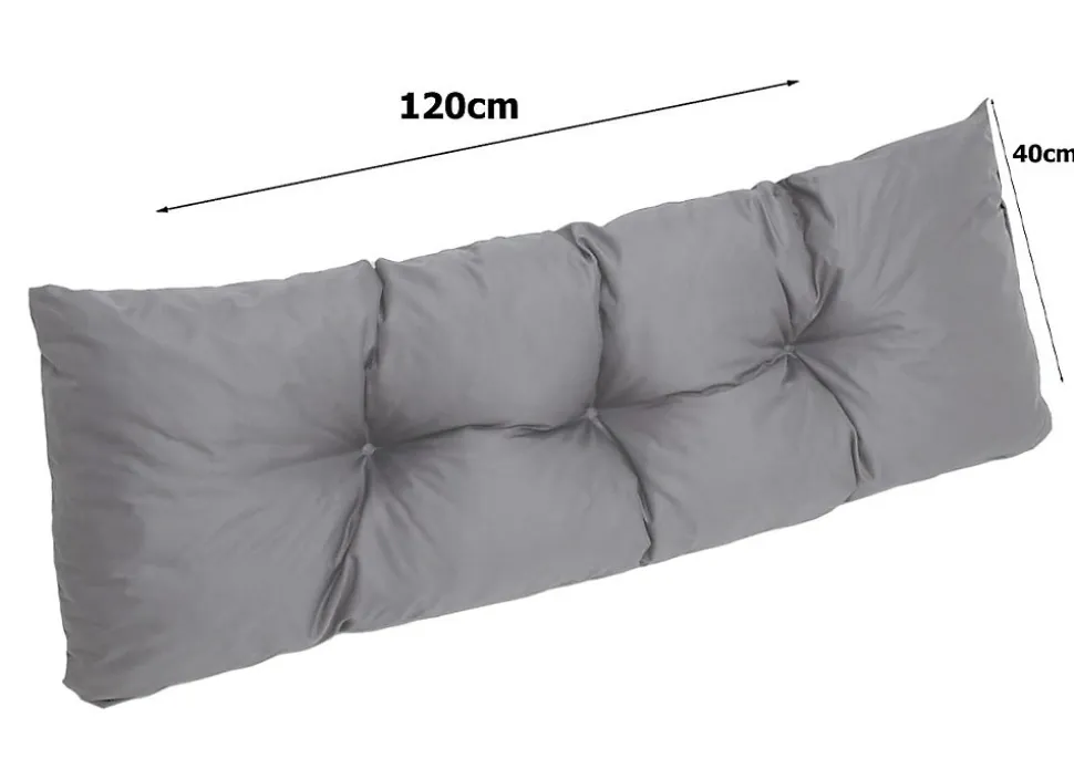 Set 7 coussins palette assises 120x50 dossiers + 120x40 kit coussins canapé de jardin Gris coussins pour mobilier de jardin