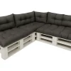Set 7 coussins palette assises 120x50 dossiers + 120x40 kit coussins canapé de jardin Anthracite coussins pour mobilier de jardin
