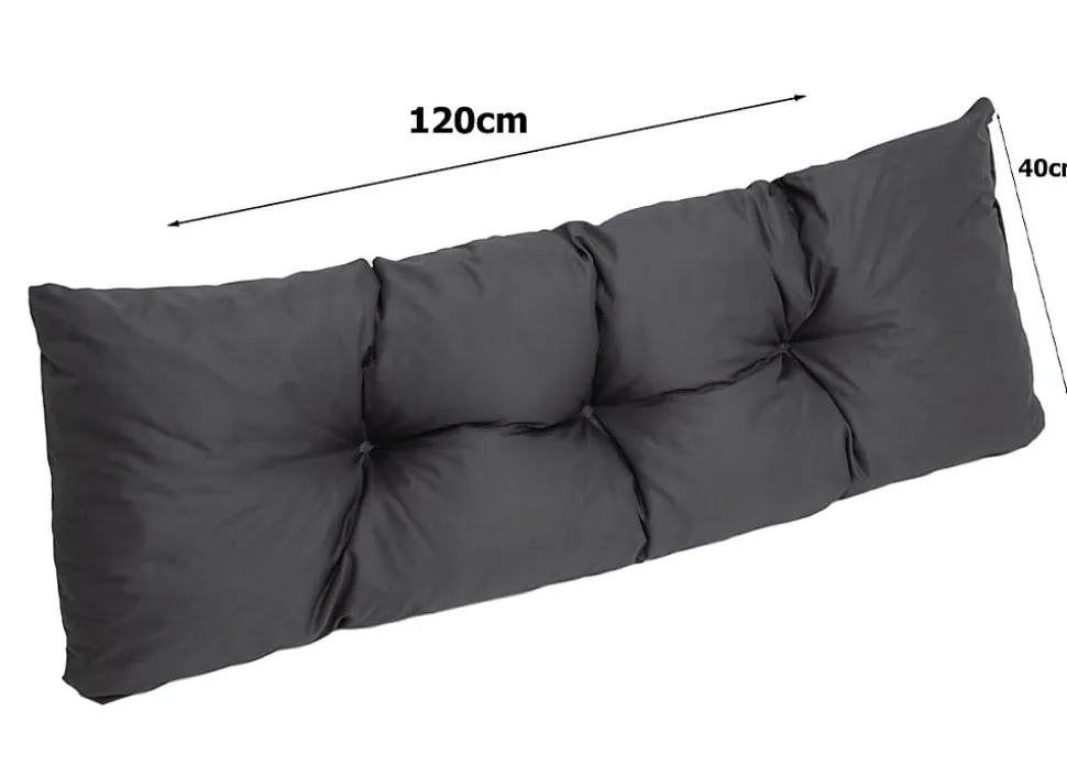 Set 7 coussins palette, assises 120x80 dossiers + 120x40 kit coussins canapé de jardin Anthracite coussins pour mobilier de jardin