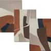 Set 3 Panneaux Toile Tendue 2cm Épaisseur Wallfluent 40x60 cm Structures Modernes Abstraites Art Mural Moderne
