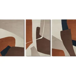 Set 3 Panneaux Toile Tendue 2cm Épaisseur Wallfluent 40x60 cm Structures Modernes Abstraites Art Mural Moderne